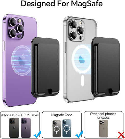 Coolpow Magnetic Phone Wallet for Apple Magsafe Wallet?Super Magnet? for iPhone Wallet Card Holder for Apple Wallet Magsafe for iPhone 15 14 13 12...