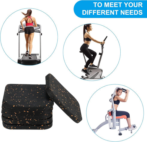 PATIKIL Treadmill Mat, 4 Pcs Exercise Equipment Mat Noise Reduction for Floor Protection, Washing Machine Pads, Anti Vibration Rubber Mats for Bik...