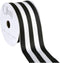 Offray 140640Berwick 2.5" Wide Wired Edge Carnival Grosgrain Ribbon, 25 Yards, Black and White Stripe Pattern...
