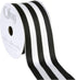 Offray 140640Berwick 2.5" Wide Wired Edge Carnival Grosgrain Ribbon, 25 Yards, Black and White Stripe Pattern...