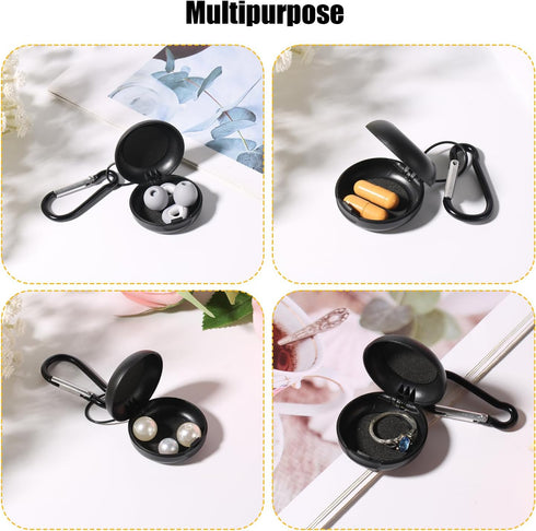 Ear Plug Carrying Cases, Portable Storage Box with Travel Keychain, Earbud Organizer Earplug Case Small Storage Case for Travel (Black)...