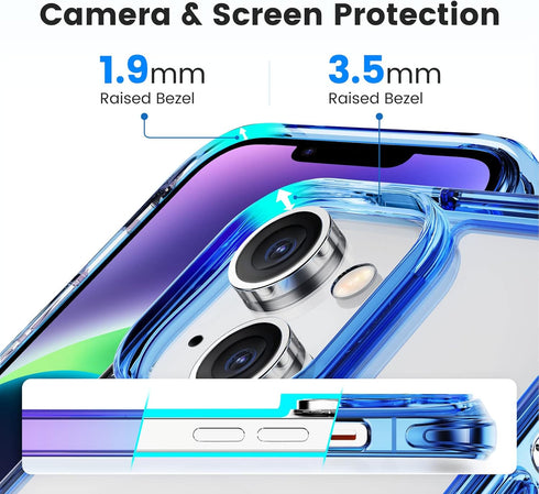 Mkeke for iPhone 14 Case for iPhone 13 Case Magnetic Purple Blue Shockproof Bumpers Cover......