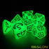 BESCON DARK ELVES Glowing Dice Set (7 piece), Oversized GLOW in DARK Carved Role Playing Games RPG Dice Set...