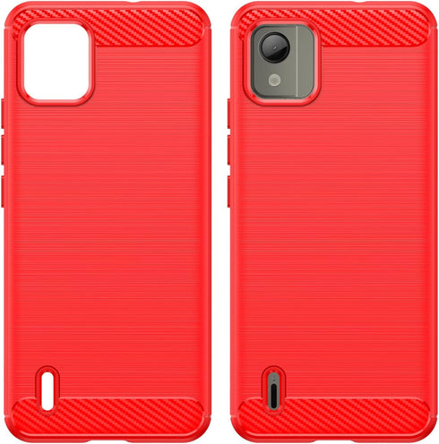 for Nokia C110 Phone case, Shockproof, Scratch Resistant Carbon Fiber Jacket, Soft TPU,for for Nokia C110 case (Red)...