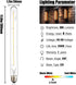Leools Vintage LED Filament Bulb T300, 6W Dimmable T10 Edison Light Bulb Long Tubular Antique LED Light,E26 Base,Clear Glass,Warm White,2700K, 600...