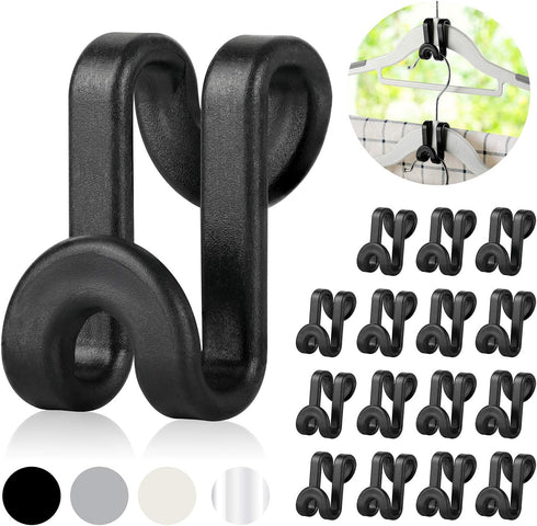 Mlici Clothes Hanger Connectors - 60 Pcs Multi-Level Cascading Hooks, Heavy Duty Plastic Mini Hooks for Space Saver Closet Organizer, Black...