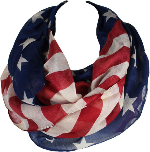 American Flag summer infinity scarf 4th of July USA...