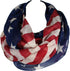 American Flag summer infinity scarf 4th of July USA...