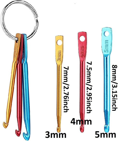 Zuoyou Crochet Hook Kit with Mini Keychain Crochet Hook, Aluminum Tunisian Afghan Crochet Knitting Needle with Eye......