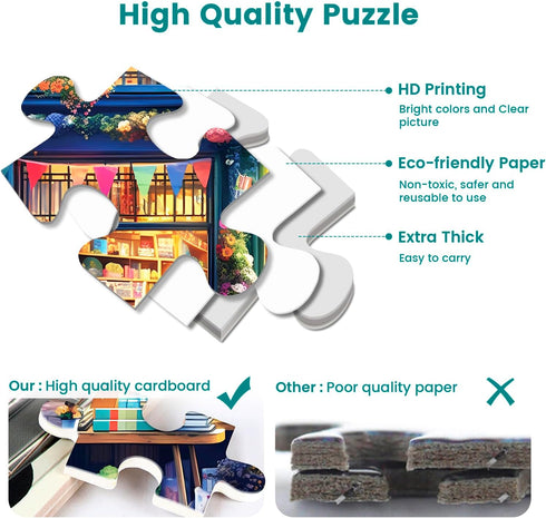 500 Piece Puzzles for Adults, Jigsaw Puzzles 500 Pieces, Puzzles 500 Pieces for Adults, Bookstore Dogs Jigsaw Puzzles, Funny Puzzles, Great Gift f...