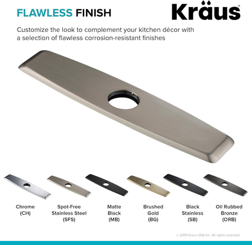 KRAUS Deck Plate for Kitchen Faucet in Spot Free Stainless Steel, DP02SFS...