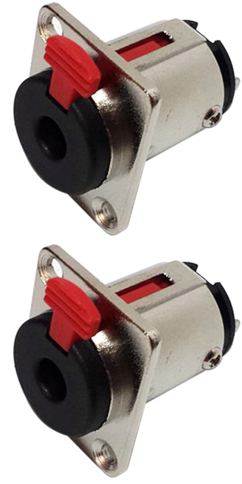 CESS 6.35mm 1/4 Inch Female Stereo TRS Audio Socket Jack Connector Panel/Chassis Mount - 6.35mm Stereo Socket (2 Pack)...