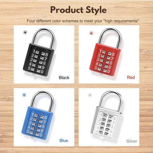 MroMax 2Pcs 10-Digit Combination Padlock Push Button Lock for Locker Gym, Case, Drawer, Toolbox Electric White...