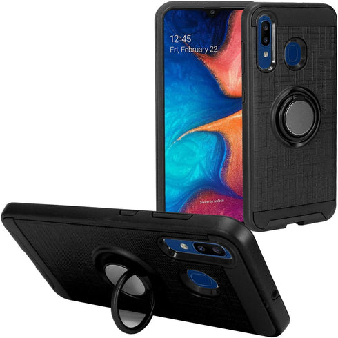 Z-GEN - Compatible with Samsung Galaxy A20, Galaxy A50 - Hybrid Phone Case w/Ring Stand - RS2 Black...