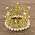 JANOU Crown Tiara Cake Topper Crystal Pearl Children Hair Ornaments for Wedding Birthday Party Cake Decoration (Gold)...
