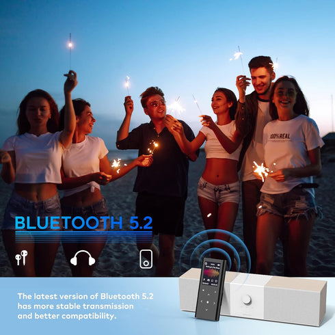 128GB MP3 Player, ZOOAOXO Music Player with Bluetooth 5.2, Built-in HD Speaker, FM Radio, Voice Recorder, Mini Design, Weigh 2.4 oz, HiFi Sound, I...