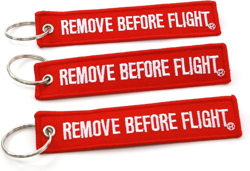 Rotary13B1 Remove Before Flight Key Chain - 3 Pack Red...