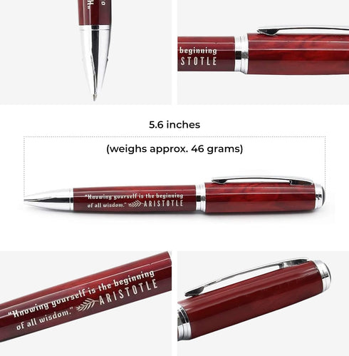 Inkstone Aristotle Enlightened Quote Pen Knowing Yourself is the Beginning of All Wisdom...
