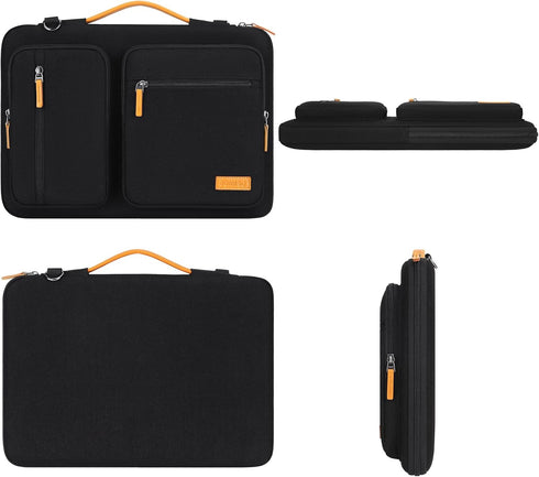 DOMISO 15.6 inch Laptop Sleeve Case Water-Resistant Computer Cover Bag with Detachable Shoulder Straps and Extendable Handle for HP, Dell, Asus,Bl...