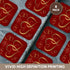 3dRose Golden Hearts Entwined on A Mottled Red Background with Happy Valentines Day - Soft Coasters, Set of 8 (CST_37589_2)...