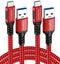 USB A to USB C Cable 3.3ft+10ft (Red), 10Gbps Data Transfer and 60W 3A Fast Charging Cable, USB C 3.1/3.2 Cable for Samsung Galaxy S22 S21 S20 S10...