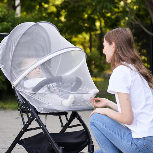 Mosquito Net for Stroller,Encrypted Stroller Mosquito Net Full Cover with Double Zipper,Breathable & Foldable Netting for Baby Cover(White)...