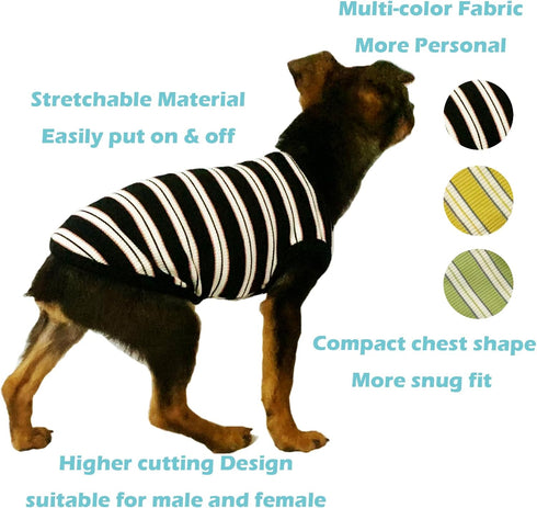 YQYS Dog Shirts Multi-color Striped Cotton Vest for Small Dogs and Cats Puppy Clothes Teacup Dog Clothing Tank Top for Chihuahua Miniature Pinsche...