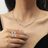 Tatibana Crystal Wedding Jewelry Set, Silver Necklace Earrings Bracelet Crystal Bridal Wedding Jewelry Sets for Brides Bridesmaid Prom Costume Acc...