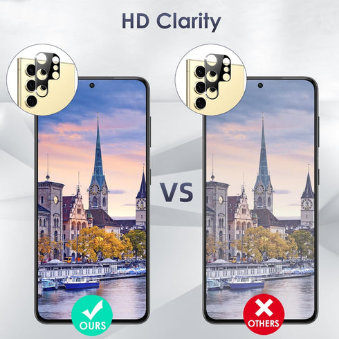 Tempered Glass Compatible with Samsung Galaxy S24 Ultra 5G Screen Protector 6.8'', 2 Pcs Screen Protector + 2 Pcs Camera Lens Protector, [Not for ...