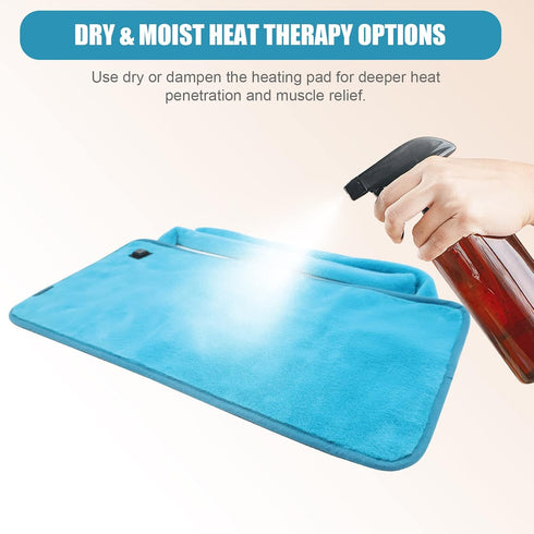 USB Heating pad for Back, Neck, and Shoulder Pain Relief with Two Straps - Dry & Moist Heat Therapy Option (Blue)...
