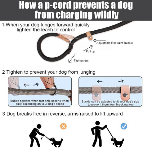 Dog Slip Leads 4.92ft Long Comfort Nylon Heavy Duty Dog Leash Durable Dog Leash with Adjustable Slipknot to Fit Medium or Large Dog Breeds Dog Rop...