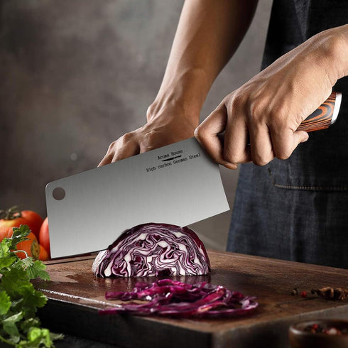 Cleaver Knife Ultra Sharp Meat Cleaver 7 inch Butcher Knife. High Carbon German Stainless Steel Chef Knives for Kitchen and Restaurant...