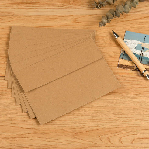 50 Pack 5 x 7 Envelopes Brown Self Seal for Wedding, Party Invitations, Greeting Cards, Announcements, Photos, 5.24 x 7.21 Inches (Brown)...