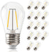 Seentech 15 Pack S14 LED String Light Bulbs E26 Medium Base 2W (11 to 25 Watt Eq.) Shatterproof & Waterproof, 2700K Warm White Replacement Bulb Ch...