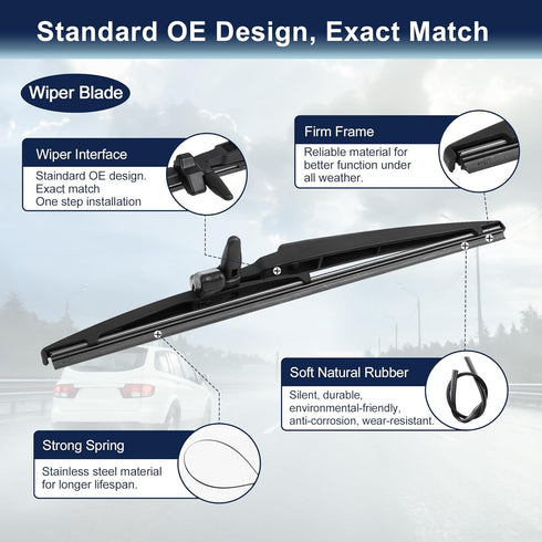 X AUTOHAUX Rear Windshield Wiper Blade Arm Set for Toyota 4runner 2003-2009...