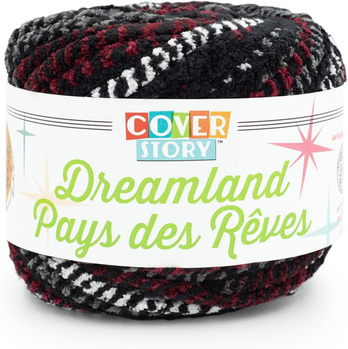 Lion Brand Yarn Cover Story Dreamland, Blanket Yarn, Black Cherry, 1 Pack......