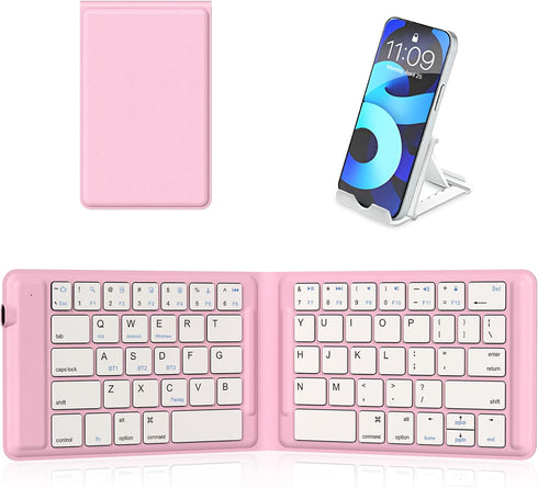 OMOTON Foldable Bluetooth Keyboard, Wireless Folding Keyboard, Multi-Device and Rechargeable, Portable Keyboard for iPhone, iPad, Android, Windows...