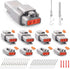 JRready ST6329-3 Deutsch DTM Gray 3 Pin Connector(4 Set), Waterproof Electrical Wire Connectors with Size 20 Stamped Contact and Seal Plugs for Tr...