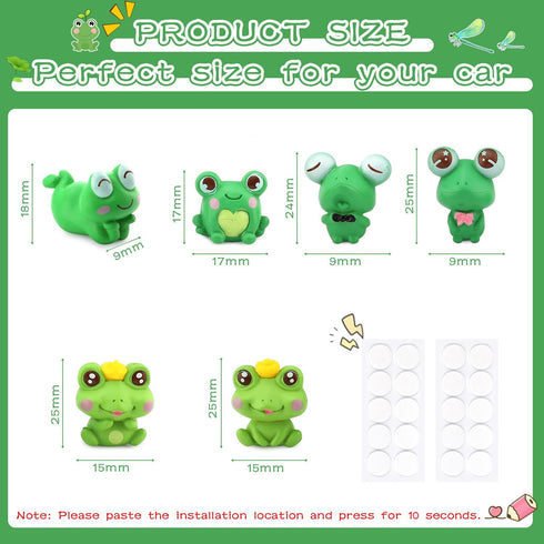 Cute Frog Car Interior Decoration Car Dashboard Ornament Rearview Mirror Accessories Funny Things Gift 12Pcs...