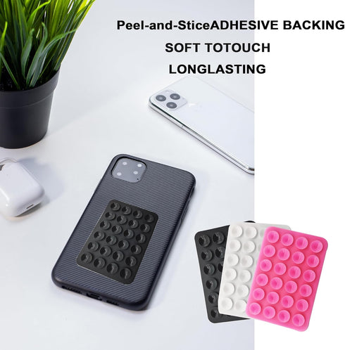 5-Colors Silicone Suction Cups for Phone Case Self-Adhesive Mount - Hands Free Mobile Accessory Holder for Videos and Selfies - iPhone and Android...