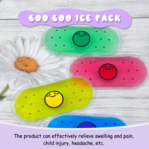 Kids Ice Pack, Hot or Cold Pack Gel Cooling Pad, Reusable for Injuries Medical Health,Swelling and Pain Relief, Tired Eyes, Child Injury, Headache...