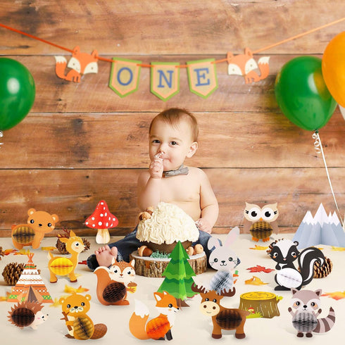 Distaratie Woodland Baby Shower Decoration Table Centerpieces Woodland Animals Table Centerpieces for Party Event Jungle Baby Shower Decorations F...