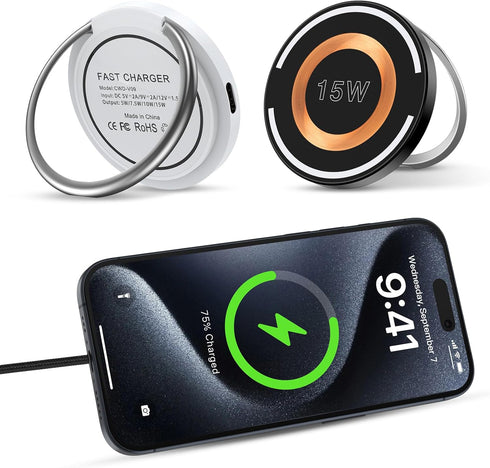 Samsung S24 Ultra Wireless Charger,15W Stand for Galaxy S24 S23 FE S22 S21 S20,Mag-Safe Magnetic Fast Wireless Charging Pad for iPhone 15 Pro Max/...