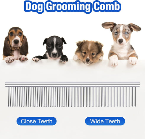 Dog Grooming Scissors with Safety Round Tips,5 in 1 Dog Grooming Scissors Kit, 4CR Stainless Steel Professional Pet Grooming Shears for Dog, Cat,S...