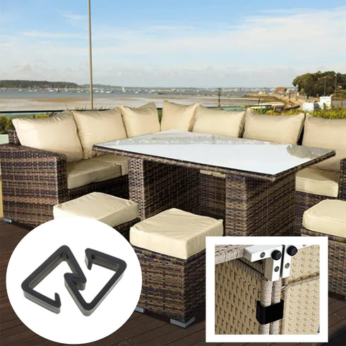 6pcs Outdoor Furniture Clips Patio Sofa Clips Black Plastic Chair Fasteners Connect Outdoor Couch Patio Furniture Inner Width 1.69"...