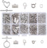 Pandahall 1 Box Jewelry Making Finding Kits with Lobster Clasps/Spring Clasps/Toggle Clasps/Ribbon Ends/Jump Rings (Platinum)...
