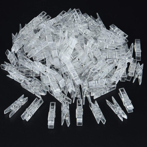 120 Pieces Mini Transparent Plastic Clip Hanging Photo Clips (Clear)...