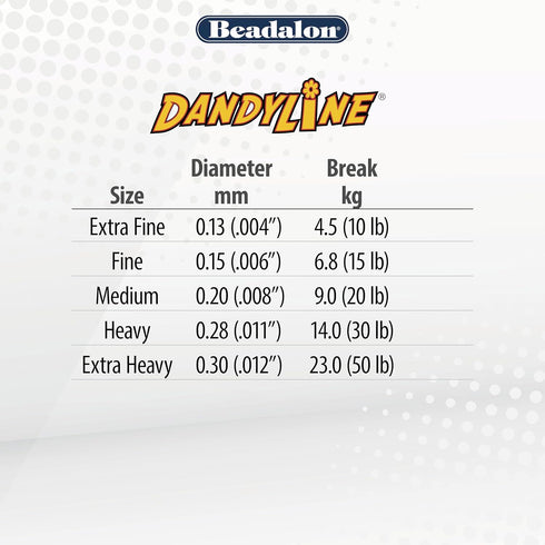 Beadalon Dandyline Bead Weaving & Stringing Thread, 0.20 mm / .008 in, Black, 25 m...