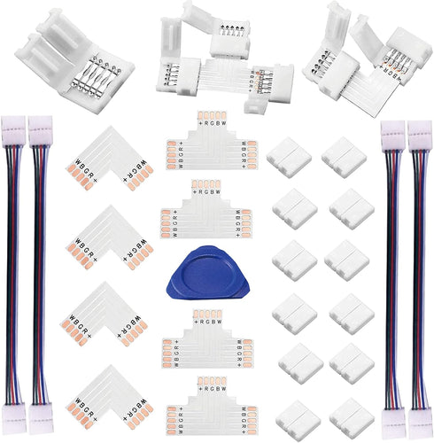 LED Strip Connector 5 Pin 10mm Kit Include L Shape and T Shape for 5050 RGBW Led Strip Lights...