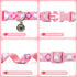azuza Valentine's Day Dog Collar Bow tie, Lovely Pink Dog Collars with Bowtie for Medium Dogs...